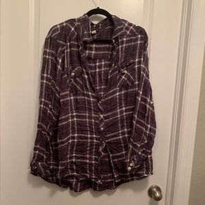Torrid plaid button up shirt